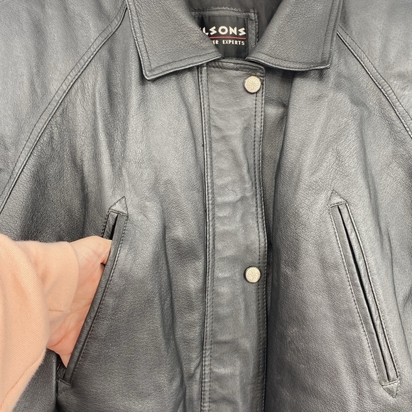 Wilsons The Leather Experts Anorak Coat Jacket Womens Size‎ XL Black Full Zip - Picture 5 of 16